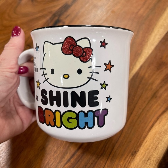 HELLO KITTY Sanrio Shine Bright Glitter Rainbow 🌈 Ceramic Coffee Mug NEW - Picture 3 of 6